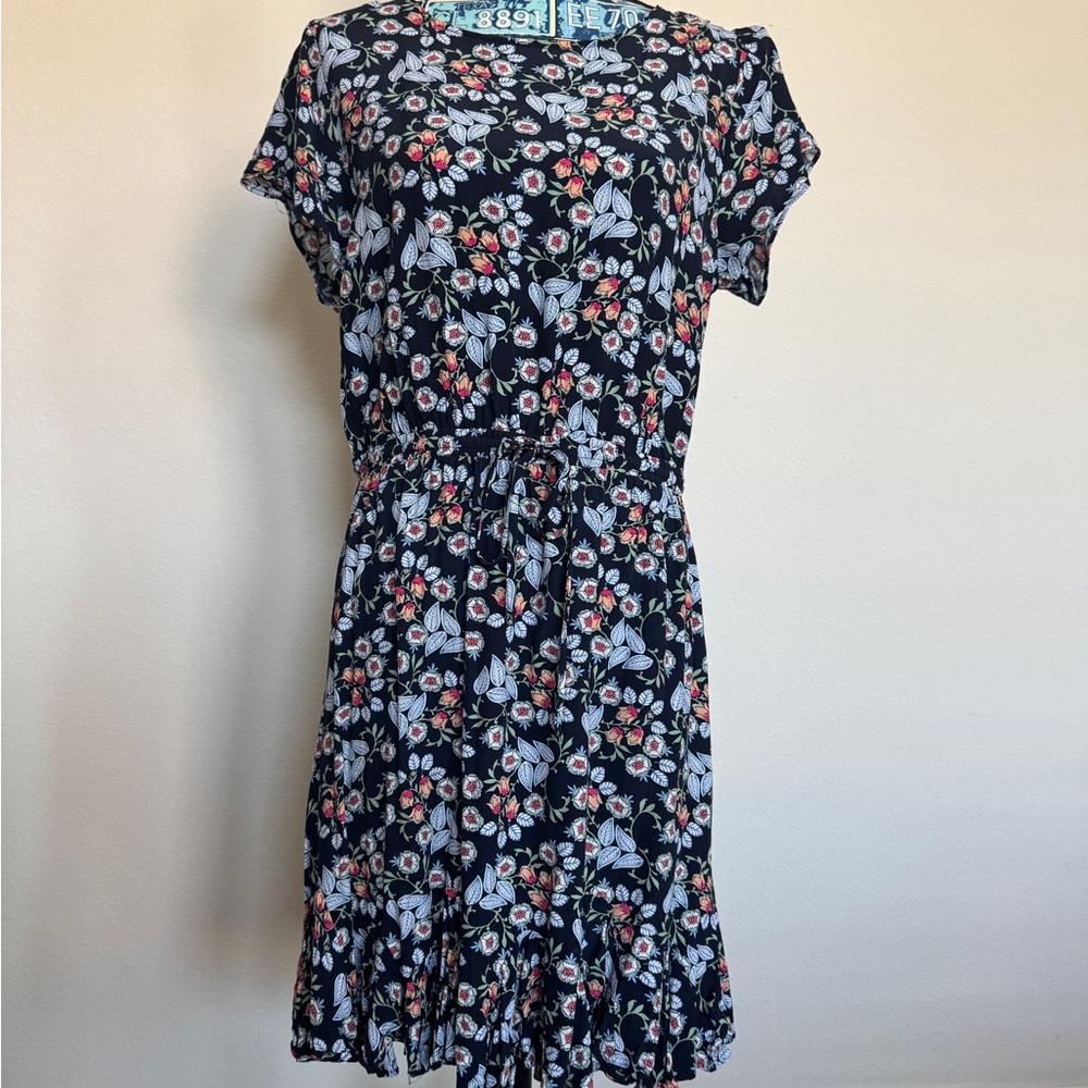 LOFT Navy Floral Mini Dress - Picture 7 of 9